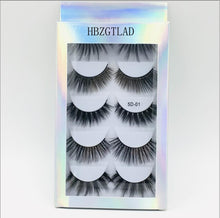 Load image into Gallery viewer, 5 Pairs Multipack 3D Soft Mink Hair False Eyelashes Handmade Wispy Fluffy Long Lashes Natural Eye Makeup Tools Faux Eye Lashes