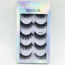 Load image into Gallery viewer, 5 Pairs Multipack 3D Soft Mink Hair False Eyelashes Handmade Wispy Fluffy Long Lashes Natural Eye Makeup Tools Faux Eye Lashes
