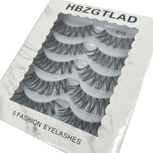 Load image into Gallery viewer, 5 Pairs Multipack 3D Soft Mink Hair False Eyelashes Handmade Wispy Fluffy Long Lashes Natural Eye Makeup Tools Faux Eye Lashes