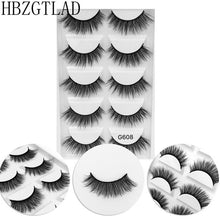 Load image into Gallery viewer, 5 Pairs Multipack 3D Soft Mink Hair False Eyelashes Handmade Wispy Fluffy Long Lashes Natural Eye Makeup Tools Faux Eye Lashes