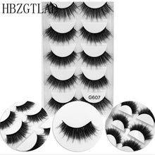 Load image into Gallery viewer, 5 Pairs Multipack 3D Soft Mink Hair False Eyelashes Handmade Wispy Fluffy Long Lashes Natural Eye Makeup Tools Faux Eye Lashes