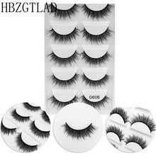Load image into Gallery viewer, 5 Pairs Multipack 3D Soft Mink Hair False Eyelashes Handmade Wispy Fluffy Long Lashes Natural Eye Makeup Tools Faux Eye Lashes