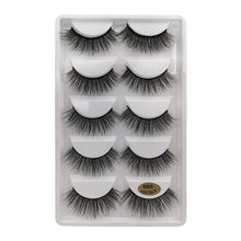 Load image into Gallery viewer, 5 Pairs Multipack 3D Soft Mink Hair False Eyelashes Handmade Wispy Fluffy Long Lashes Natural Eye Makeup Tools Faux Eye Lashes