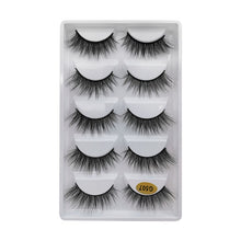 Load image into Gallery viewer, 5 Pairs Multipack 3D Soft Mink Hair False Eyelashes Handmade Wispy Fluffy Long Lashes Natural Eye Makeup Tools Faux Eye Lashes