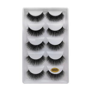 5 Pairs Multipack 3D Soft Mink Hair False Eyelashes Handmade Wispy Fluffy Long Lashes Natural Eye Makeup Tools Faux Eye Lashes