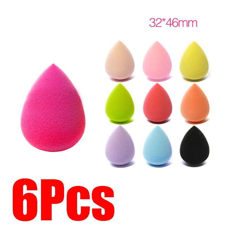 6Pcs Makeup Foundation Sponge Cosmetic Puff Powder Smooth Beauty Makeup Sponge Tool Blending Powder For Face Nose Eyes