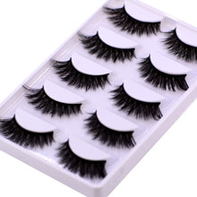 Load image into Gallery viewer, 5 Pairs Multipack 3D Soft Mink Hair False Eyelashes Handmade Wispy Fluffy Long Lashes Natural Eye Makeup Tools Faux Eye Lashes