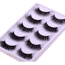 Load image into Gallery viewer, 5 Pairs Multipack 3D Soft Mink Hair False Eyelashes Handmade Wispy Fluffy Long Lashes Natural Eye Makeup Tools Faux Eye Lashes