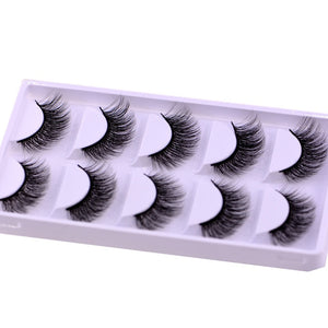 5 Pairs Multipack 3D Soft Mink Hair False Eyelashes Handmade Wispy Fluffy Long Lashes Natural Eye Makeup Tools Faux Eye Lashes