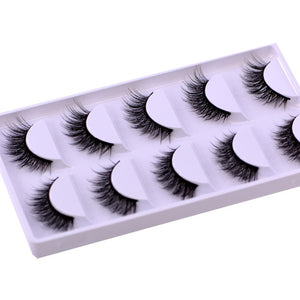 5 Pairs Multipack 3D Soft Mink Hair False Eyelashes Handmade Wispy Fluffy Long Lashes Natural Eye Makeup Tools Faux Eye Lashes