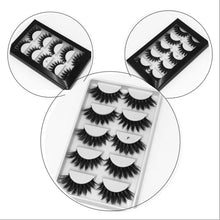 Load image into Gallery viewer, 5 Pairs Multipack 3D Soft Mink Hair False Eyelashes Handmade Wispy Fluffy Long Lashes Natural Eye Makeup Tools Faux Eye Lashes