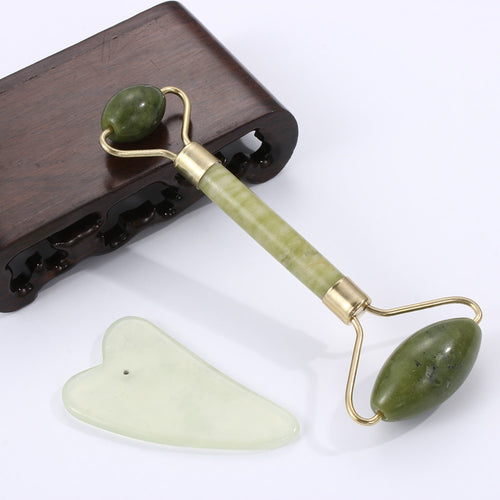 Natural Jade Massage Roller Facial Relaxation Slimming Face Body SPA Gua Sha Board Massager Neck Face Beauty Care Tool Set