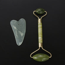 Load image into Gallery viewer, Natural Jade Massage Roller Facial Relaxation Slimming Face Body SPA Gua Sha Board Massager Neck Face Beauty Care Tool Set