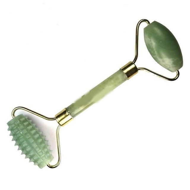 Natural Stone Guasha Double Head Facial Beauty Massage Tool Slimming Face Body Head Neck Skin Roller Massager Jade Face